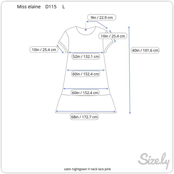 satin nightgown V neck lace pink - Picture 3 of 9